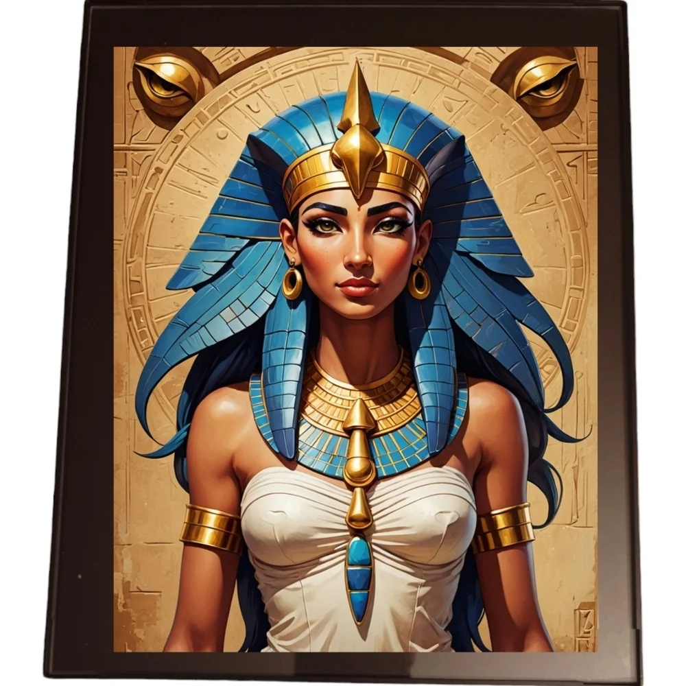 Egyptian Goddess Aset/Isis in a Glass Front Frame 8x10 Picture AI wall